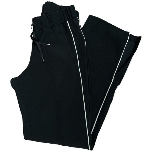 Lululemon Size 4 Athletica Womens the Right track silk feel pants black White - Picture 6 of 11